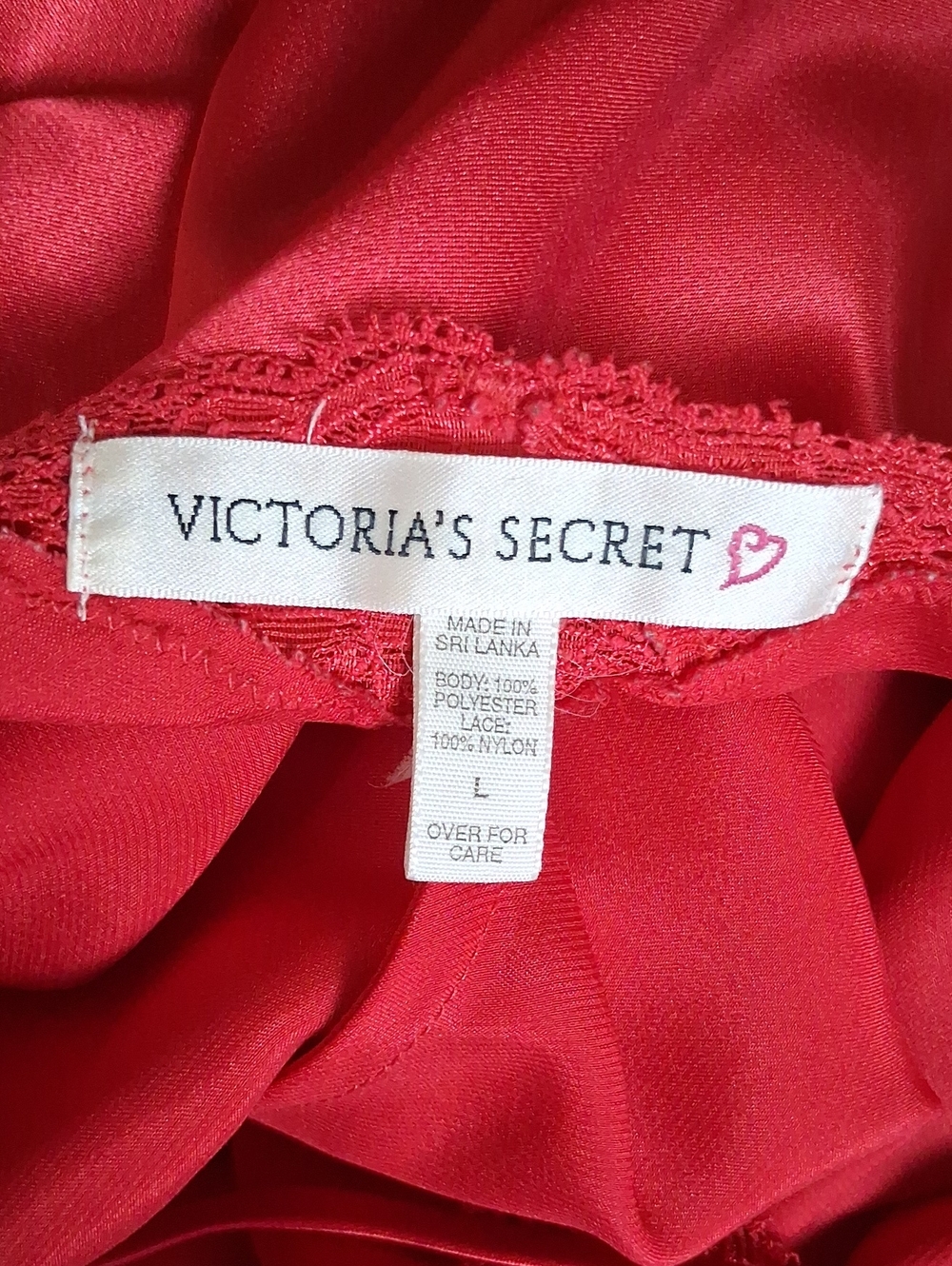 Victoria's Secret Women's Red Lace Trim Slip Mini Dress - Women's Lingerie Large - Picture 16 of 16